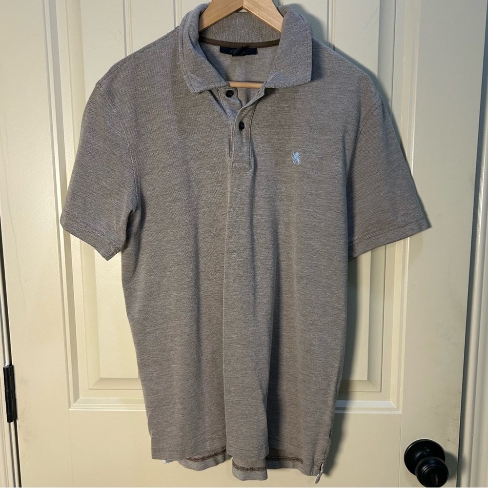 Express Men's Brown Polo Shirt Short Sleeve, 100% Cotton, Casual , size Large